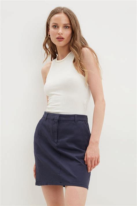 Navy Chino Miniskirt 